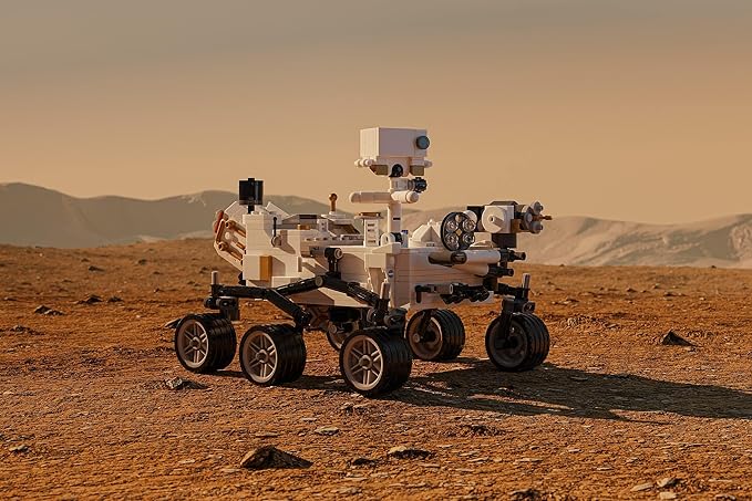 Brick Loot NASA Mars Rover Perseverance Building Kit – 603-Piece Lego-Compatible Space Exploration Model with Ingenuity Helicopter Premium ABS STEM DIY Set for Kids & Adults Display Collectible