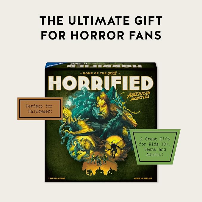 Ravensburger Horrified Games - American Monsters - Strategy Board Game - Boost Critical Thinking & Teamwork - Cooperative Gameplay - Unique Monster Challenges - 1 to 5 Players - Adults & Kids