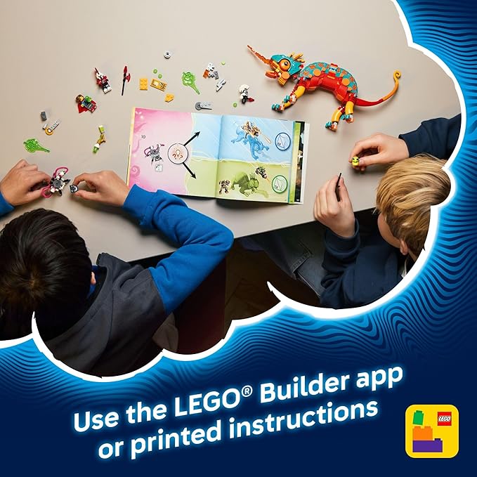 LEGO DREAMZzz Mateo’s Fire Chameleon Building Toy - Pretend Play Set for Kids Ages 7+ - Storytelling Toy for Boys & Girls - 2 Construction Modes for Pretend Play - Gift Idea for Birthdays - 71492