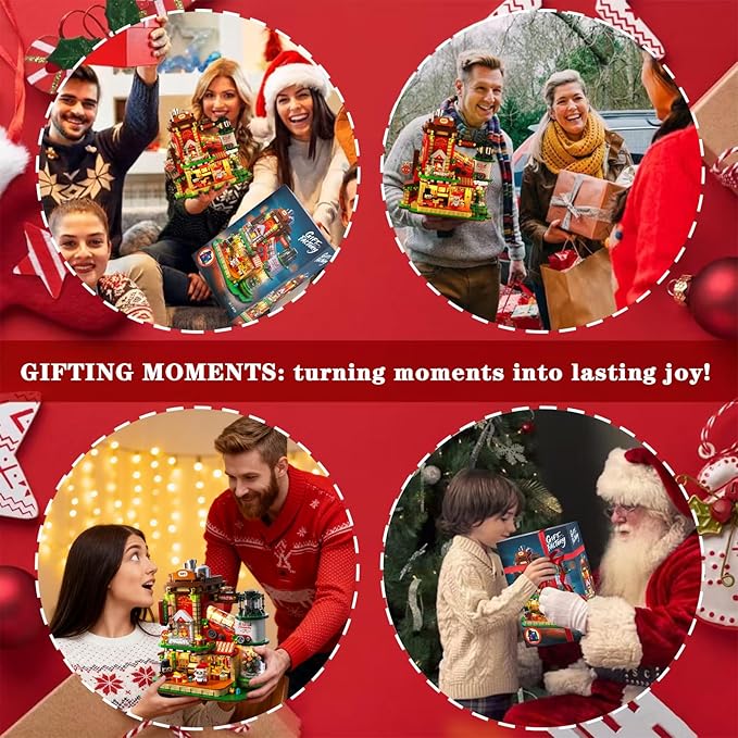 Christmas Factory Building Blocks Set 2775PCS Light-Up DIY Holiday House Construction Toy for Adults Teens Boys & Girls Collectible Christmas Village Display Model Holiday Décor & Gift Id