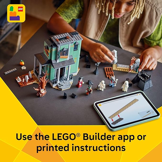 LEGO Creator 3 in 1 Haunted Mansion Building Toy for Kids - Halloween Building Blocks & Learning Toy for Girls & Boys Ages 9+ - Build a Haunted House Train or Ship - Gift for Birthdays - 31