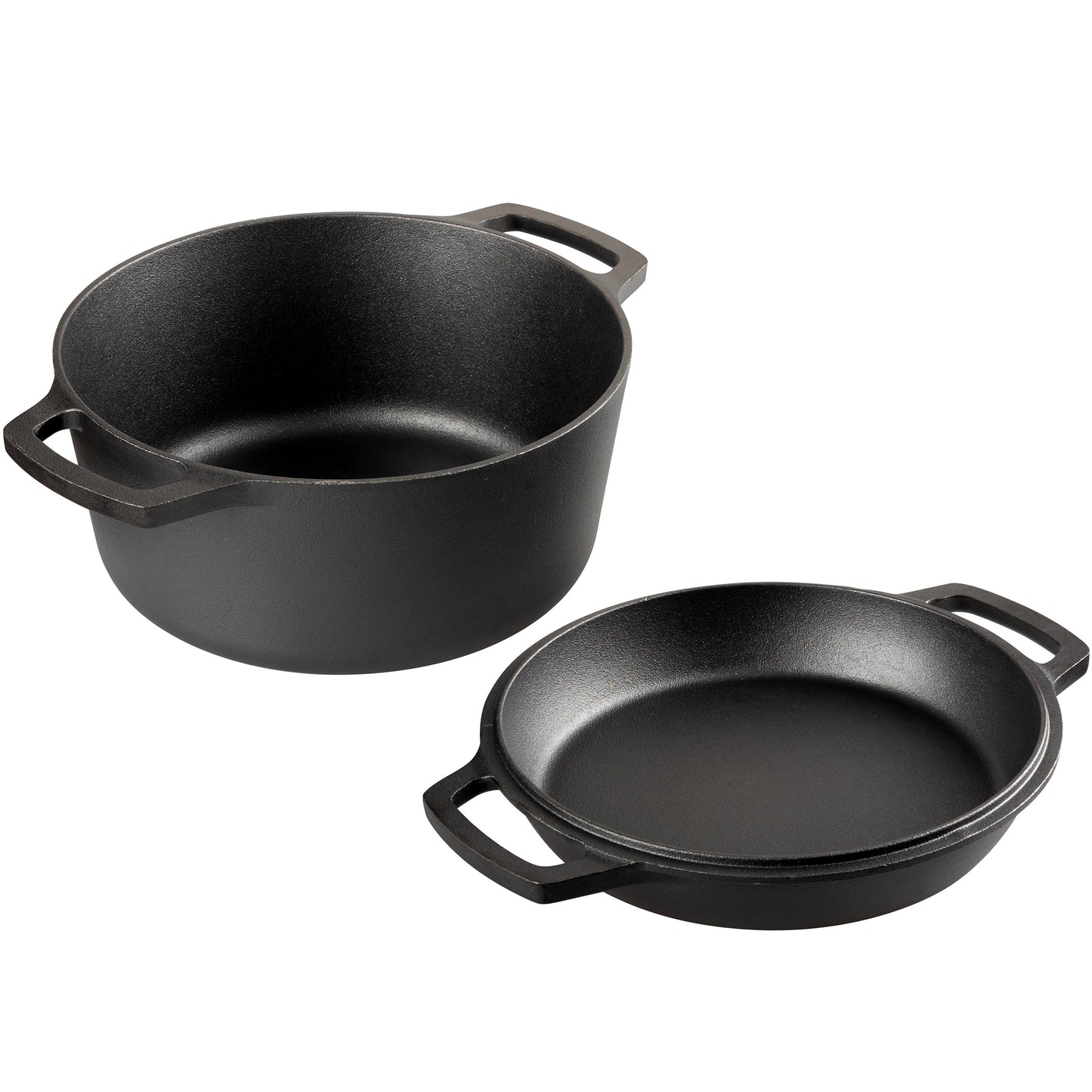 VORRINGARD Pre-seasoned Cast Iron Dutch Oven Pot with Skillet Lid, for Sourdough Bread Baking, Outdoor, Campfire, Camping Cookware, with Sourdough Bread Baking kit, 5qt