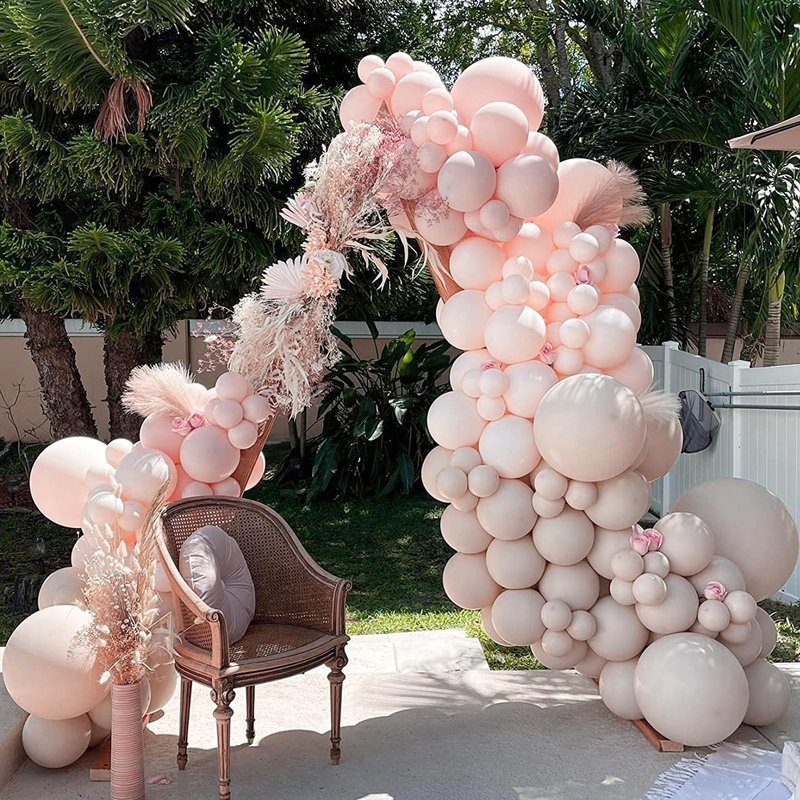 PartyWoo Beige Balloons 155pcs Different Sizes of 18 12 10 5 Inch Boho Cream Ivory Neutral Balloon Arch Kit Garland for Wedding Graduation Engagement Baby Shower Birthday Party Decorations White-F60