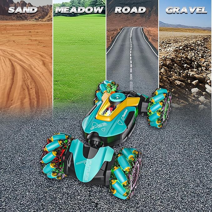 Gesture Sensing RC Stunt CarRemote Control Car Toys for Ages 5-7-13with Lights Music Spray4WD 360° Spins All Terrains Kids Toys RC Cars3-6 Year Old Boy Birthday Gift & 3-12 Best Gift for Kids