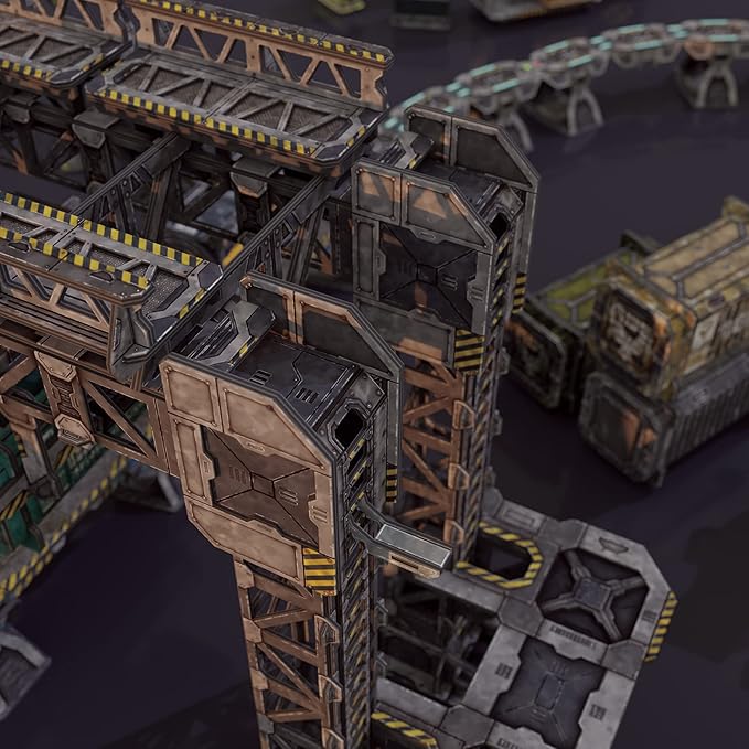 TinkerTurf Sci-Fi Terrain: MagLev Depot v2 Neutral Theme Sturdy Affordable Great-Looking Full-Color Terrain Quick and Easy to Assemble Virtually Limitless Setups