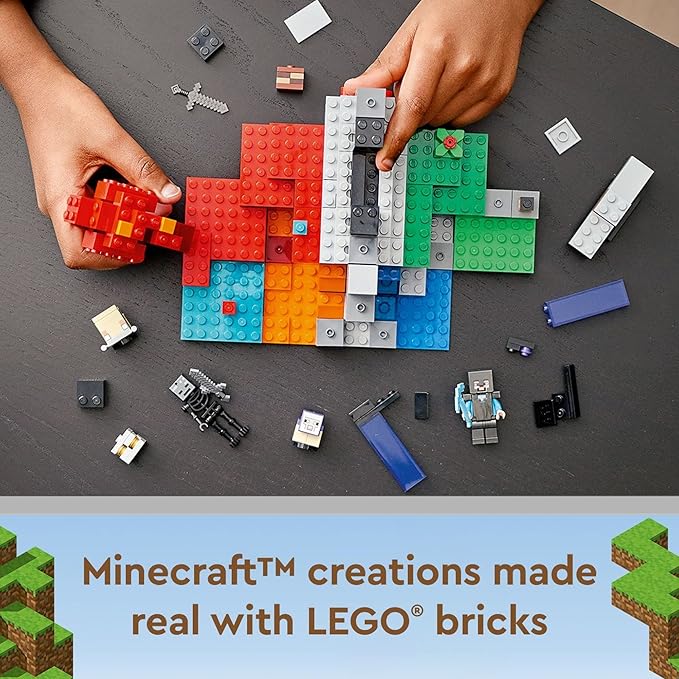 LEGO Minecraft The Ruined Portal Building Toy 21172 with Steve and Wither Skeleton Figures Gift Idea for 8 Plus Year Old Kids Boys & Girls