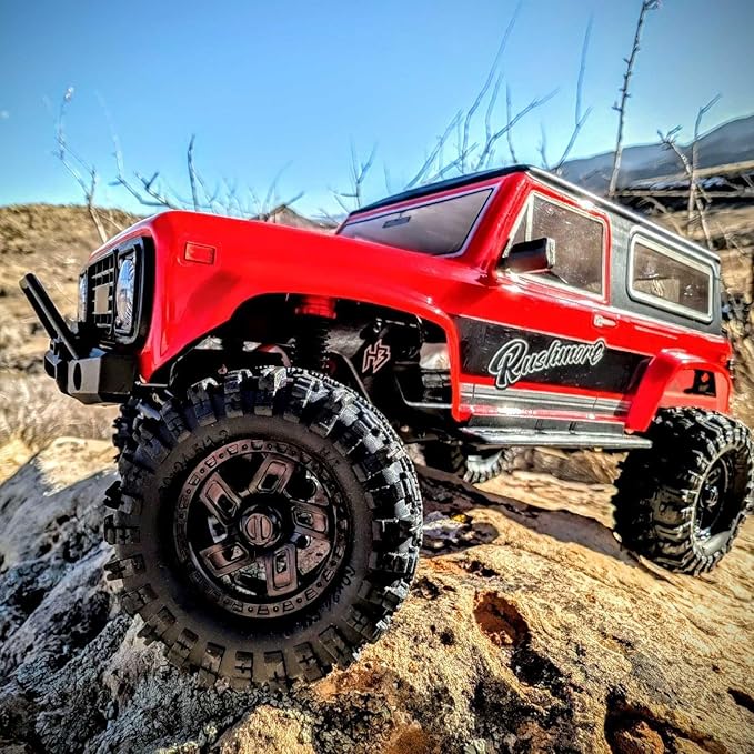 HOBBYPLUS CR-18P V3 Brushless Rushmore in Red - 1/18 Scale RC Truck Crawler with Off-Road RC Trucks Features Portal Axles & Metal Gears - Ready-to-Run 2S/3S LiPo Compatible (1810417-V3)