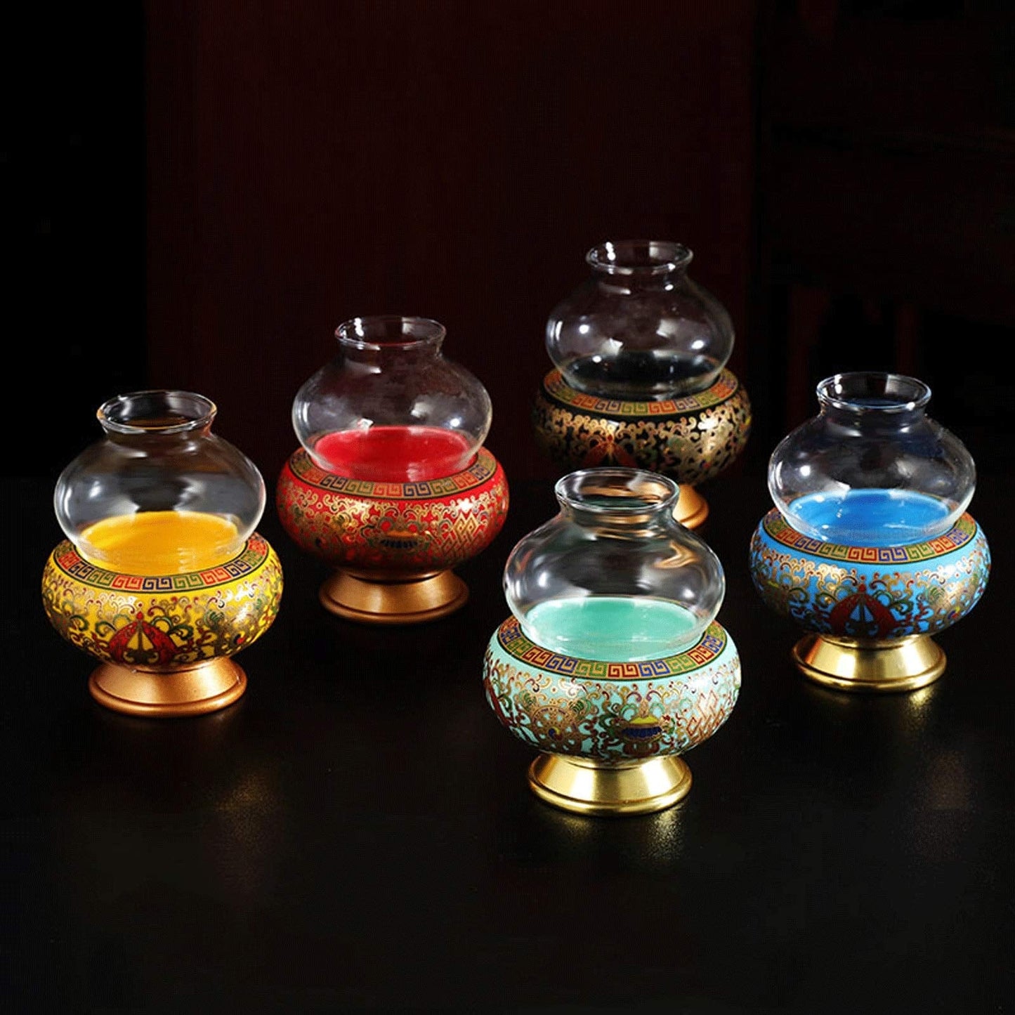 Candle Holderss Exquisite Candle Holder Ceramic Candlesticks with Lampshade , Suitable Gift- Candlesticks Holder for Formal Events, Wedding, Church, Holiday Décor, Halloween Decorative Candlestick