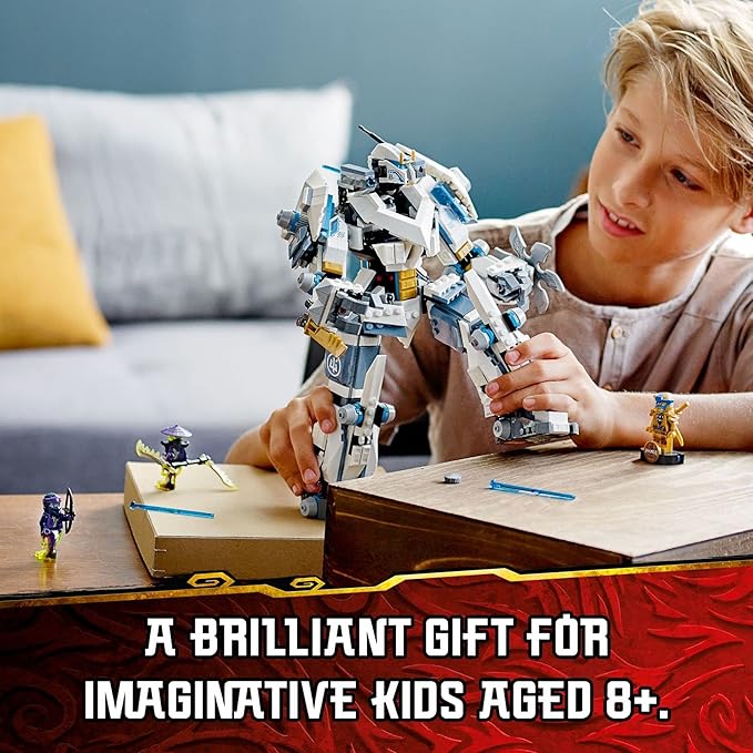 LEGO NINJAGO Legacy Zane’s Titan Mech Battle 71738 Action Figure Ninja Toy with Golden Jay Minifigure and Ghost Warriors Gifts for Kids Boys & Girls