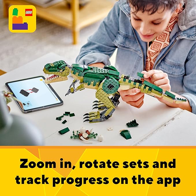LEGO Creator 3 in 1 T Rex Toy - Dinosaur Toy Building Set for Kids Boys & Girls Ages 9+ - 3 Building Options T-Rex to Triceratops to Pterodactyl - Gift Idea for Birthdays - 31151