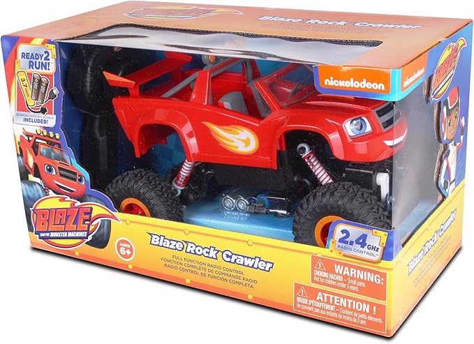 NKOK Blaze & The Monster Machines: RC Rock Crawler - Blaze Remote Controlled Monster 4x4 Truck 1:16 Scale 2.4 Ghz Ready to Run (6501) Ages 6+