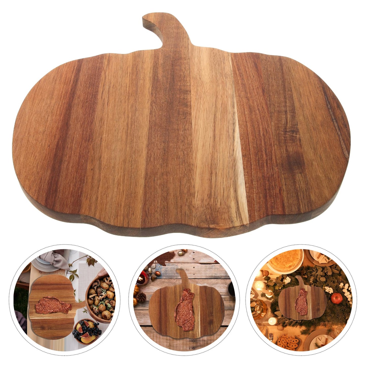 Cabilock Pumpkin Wooden Cutting Board 13-Inch Fall Pumpkin Charcuterie Serving Tray Cheese Board Sushi Display Kitchen Cutting for Autumn Entertaining