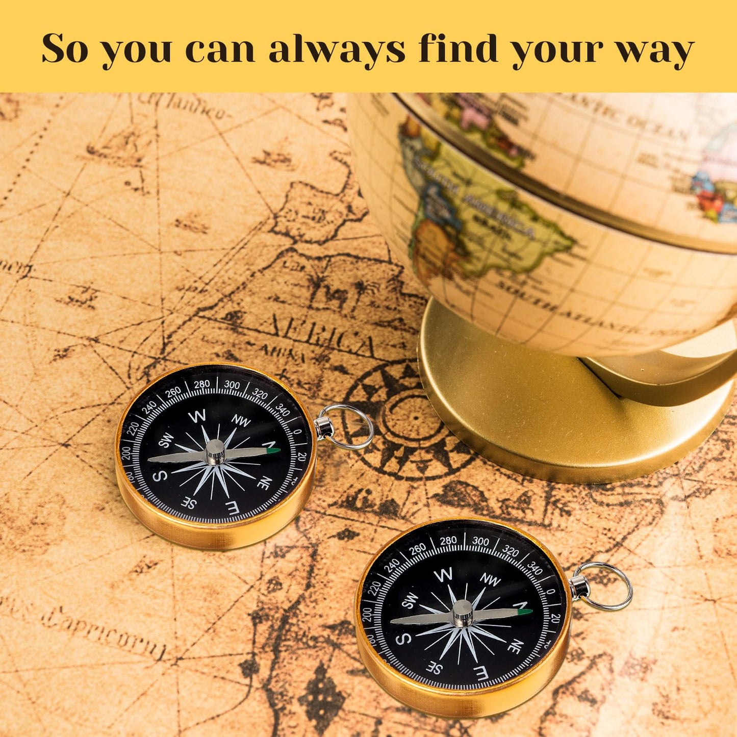 Huquary Compass Wedding Favors for Guests, Compass Souvenir Gift for Travel Themed Party Decorations Nautical Christmas Ornaments(Classic, 100 Pcs)