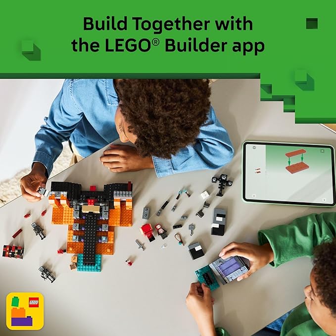 LEGO Minecraft Wither Battle Building & Pretend Play Toy for Boys & Girls - Video Game Playset & Toy Figures for Kids Ages 8+ - W/Crimson Warrior Minifigure & More - Gift Idea for Bir