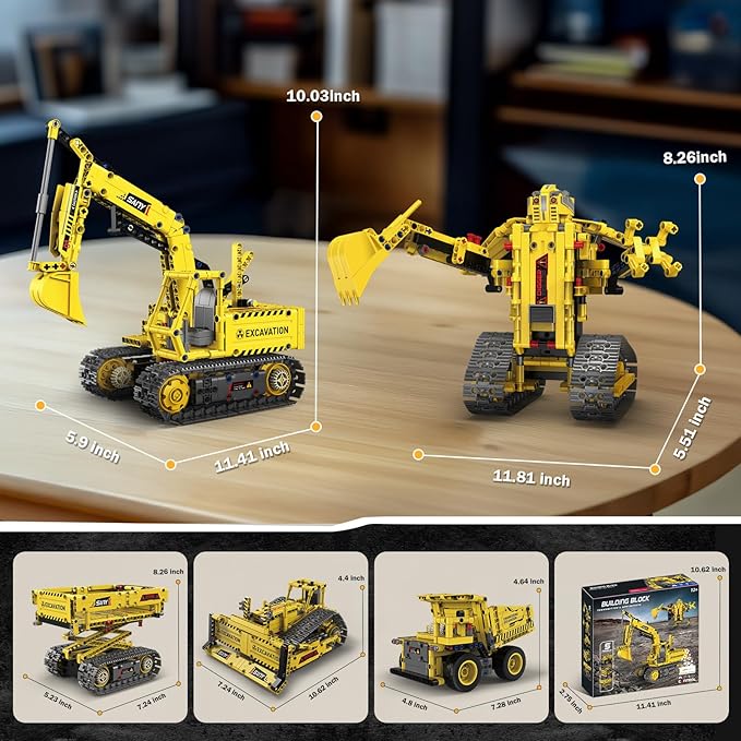 5 in 1 STEM RC Robot Building Kit 555 PCS APP & Remote Control Robot Toys for Kids Age 6 7 8 9 10 11 12+ Engineering Science Coding Robotic Toys Birthday Gifts for Boys & Girls