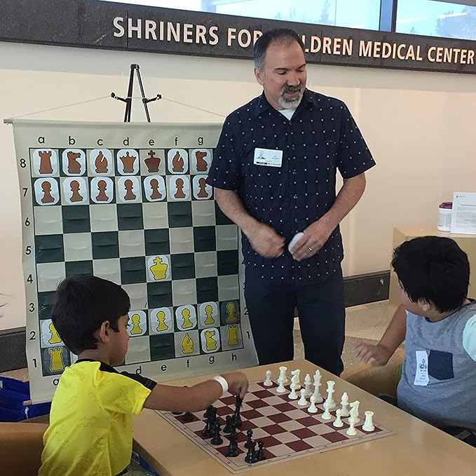 WE Games Standard Chess Teaching Demonstration Board - 27 in. with Chess Pieces Included Portable Chess Club & Tournament Chess Set Training Perfect Chess Set for Beginners and Adults