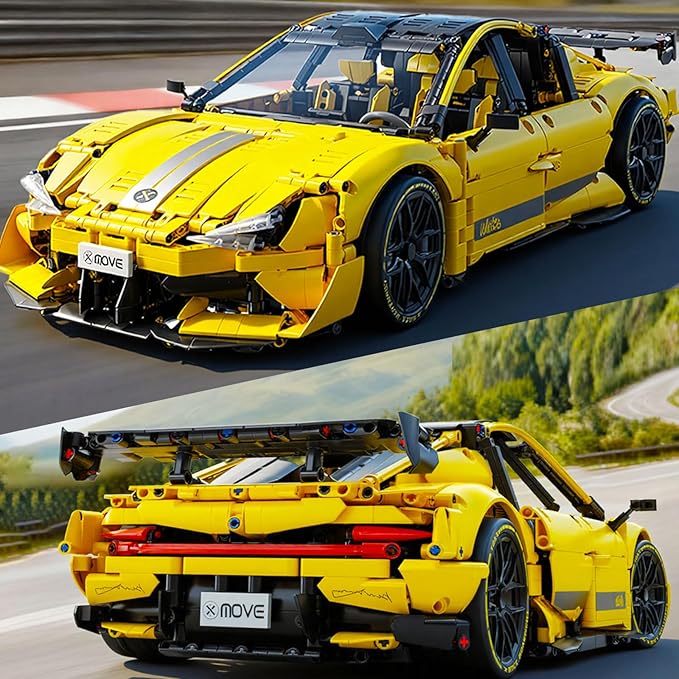 PIKARO Sports Race Car Building Set for Adults & Boys 2143 Pieces 1:10 MOC Collectible Model Car Kit for Display Racing DIY Kit Toy Set Birthday Gift for Kids Teens Ages 8-14 12-16