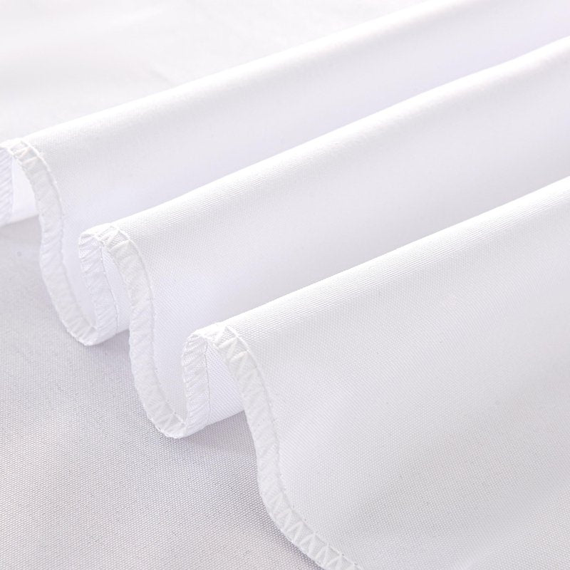 ZarzaaSik 6-Pack 90x132 inch White Table Cloths, Solid Stain and Wrinkle Resistant Oblong Tablecloth, Premium Plain Weave Polyester Fabric Rectangle Table Linen Covers for Hotel, Wedding