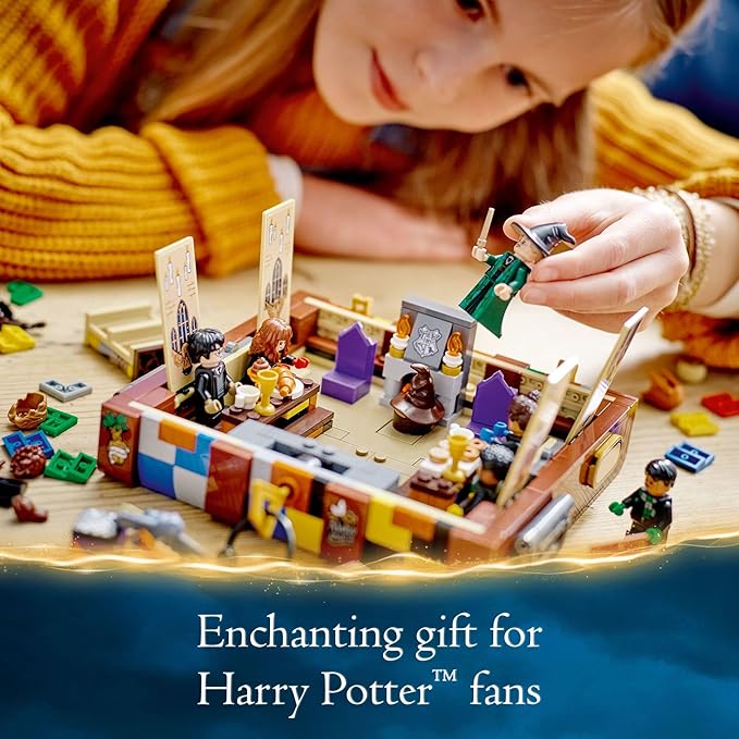 LEGO Harry Potter Hogwarts Magical Trunk Luggage Set Building Toy Idea for Kids Customizable Toy Girls & Boys with Movie Minifigures and House Colors 76399