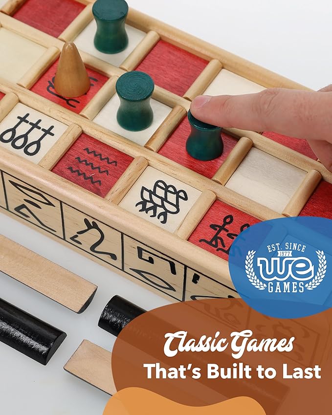 WE Games Senet Egyptian Board Game – Handcrafted Solid Wood Senet Set for Historical Education Cultural Appreciation & Strategy – Ancient Game for Friends