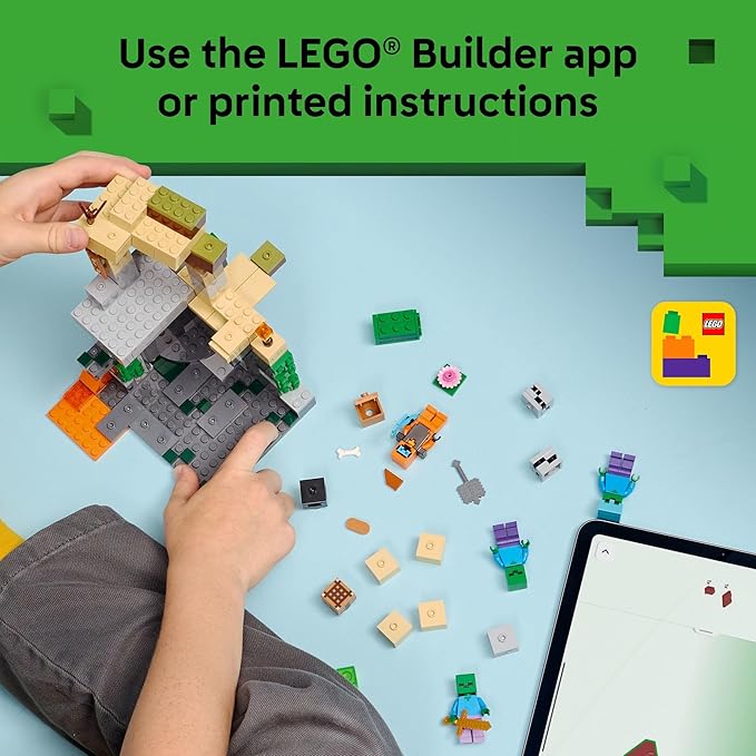 LEGO Minecraft Zombie Dungeon Building & Pretend Play Toy for Boys & Girls - Video Game Playset & Toy Figures for Kids Ages 8+ - W/Wandering Wastelands Minifigure - Gift Idea for Birthday