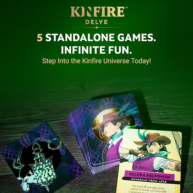 Kinfire Delve: Callous’ Lab – Tactical Solo or 2-Player Card & Dice Game Puzzle-Focused Adventure with Replayable Depths Ages 14+ 60+ Min Gameplay (Part of the Kinfire Universe: 5 Standalone Ga
