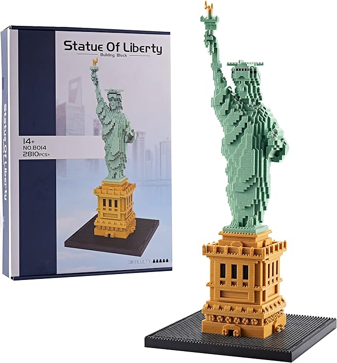 YaJie Statue of Liberty Micro Blocks Set Educational Architecture Model Kit for Teens & Adults Creative DIY Landmark Building Toy Ideal Gift for Ages 14+(2810 PCS)