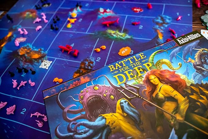 Renegade Game Studios Battle for The Deep Strategy Board Game Axis & Allies 2v2 Team-Based Tabletop Miniature Warfare