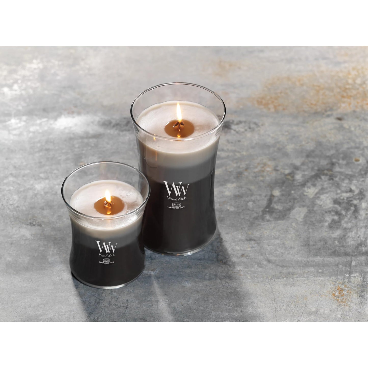 WoodWick Warm Woods Trilogy Holiday Candle Gifts for Women and Men, 21.5 oz Large Hourglass Trilogy Candle with Crackling Wick