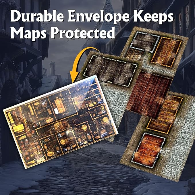 Arcknight The Cobblestone City Roleplaying Battlemaps 16 Modular RPG Maps in 8 Double-Sided Pages 1 Square Grid Modular & Versatile Design for Tabletop Gaming - for Dungeons & Dragons Pat