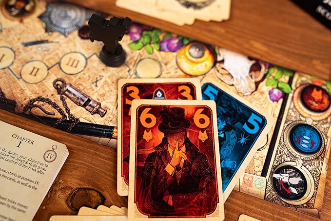 Jekyll & Hyde vs. Scotland Yard by 25th Century Games – Cooperative Trick Taking Board & Card Game for Two Players – Story Based Gameplay – for Ages 10+ & 20 Min Playtime