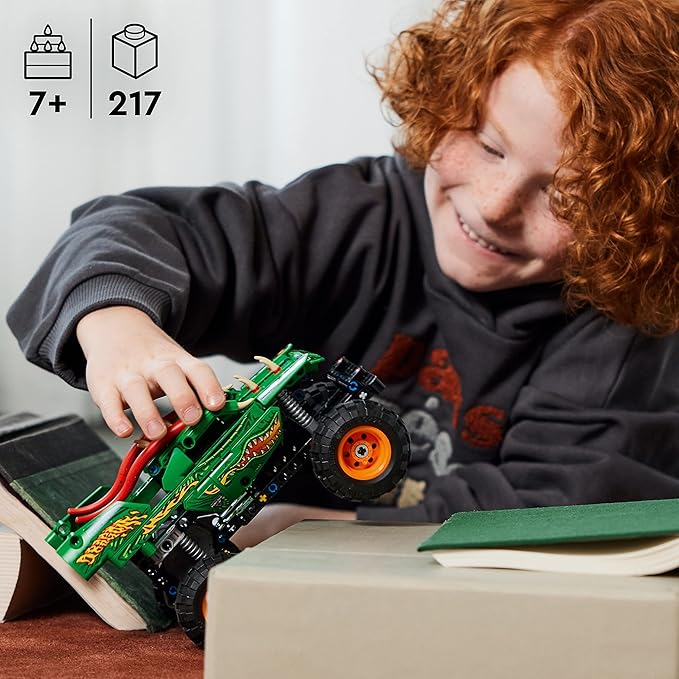 LEGO Technic Monster Jam Dragon Monster Truck Toy for Boys and Girls 2in1 Racing Pull Back Car Toys for Off Road Stunts Kids Birthday Gift Idea Great Activity for Kids 42149