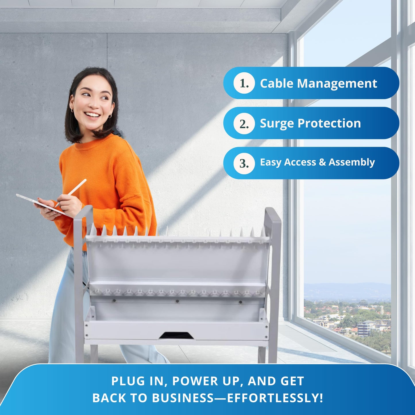 FSE 373-LOTM16 16-Tablet/Chromebook Open Charging Cart