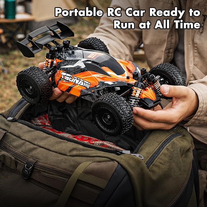 RC Cars 1:18 High-Speed RC Off-Road Truck for Adults & Boys36KM/H RC Car with Metal Drivetrain Dual Rechargeable Batteries Splash-Proof Electronics Portable Remote Control Car for Outdoor Fun