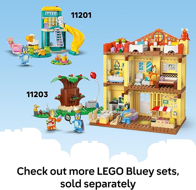 LEGO Bluey: Bluey’s Beach & Family Car Trip - Toddler Learning Toy for Kids 4+ - Includes Bluey Bingo and Mum Minifigures - Birthday Gift for Boys and Girls Ages 4+ - 11202