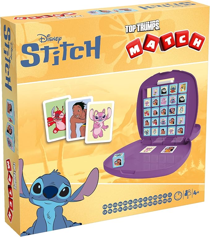 Top Trumps Match Game Lilo & Stitch - Family Board Games for Kids and Adults - Matching and Memory for Two Player Kids Game - Memories and Learning Fun Time for 4 and up