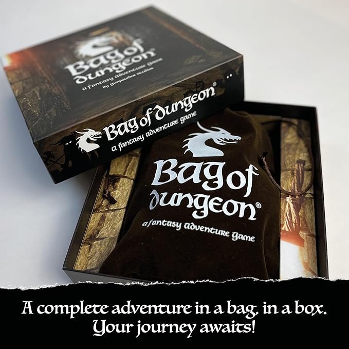Bag of Dungeon–Fantasy Adventure Board Game for Families & RPG Fans | 1–4 Players Ages 7+ | Classic Dungeon Crawler | Portable Tabletop RPG with Endless Replayability