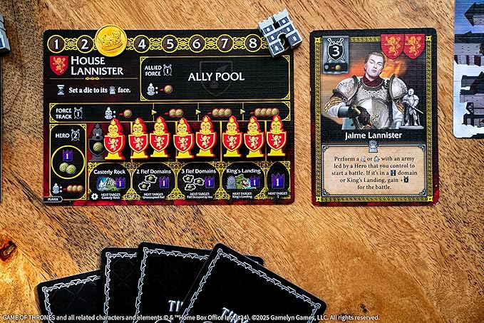 Tiny Epic Game of Thrones Board Game Strategy Game for Adults & Teens 1-4 Players 60+ Min Playtime Play as Iconic Westeros Characters Custom Dice Miniatures Metal Coins and Wooden Componen