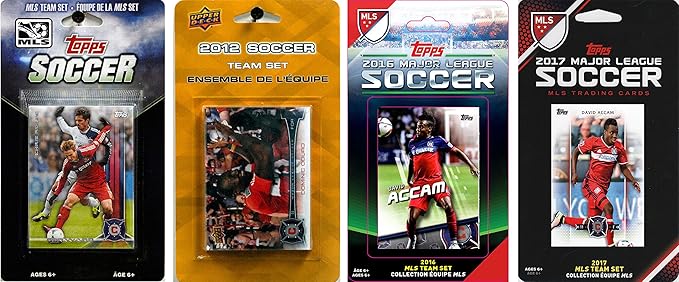 C&I Collectables MLS Chicago Fire Men's 4 Different Licensed Trading Card Team Sets White