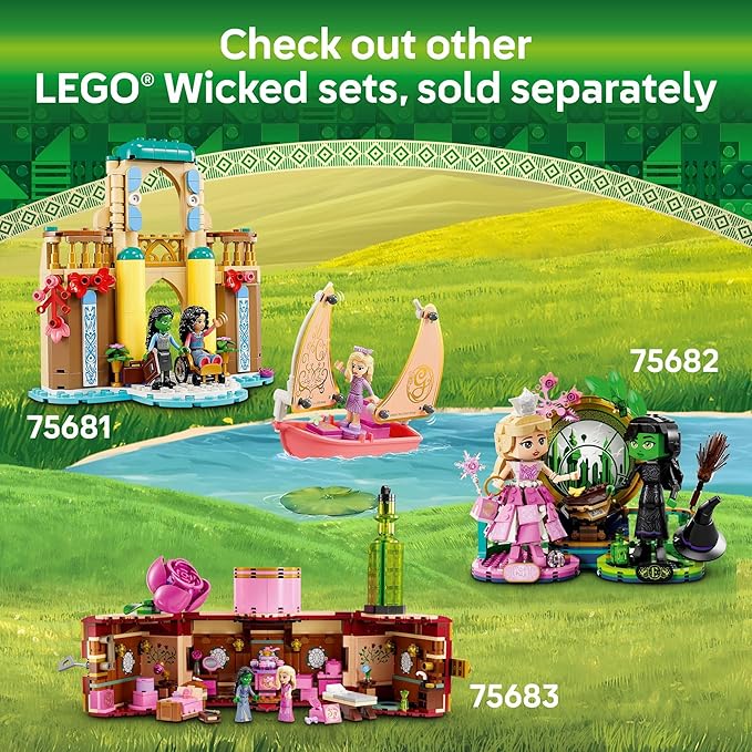 LEGO Wicked Welcome to Emerald City Building Toy - Wicked Toy for Kids Ages 9+ - Gift for Girls and Boys with Tower Model Glinda & Elphaba Minidolls - 75684