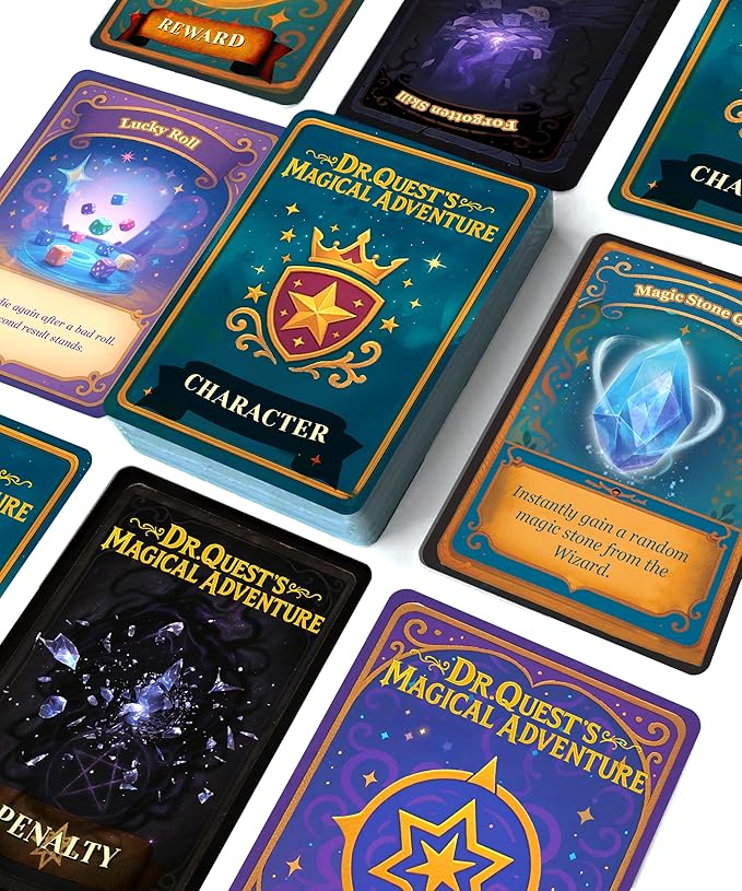Dr. Quest's Magical Adventure–Educational Board Game for Kids Ages 6-9 – Spelling & Grammar Learning Game for Early Elementary | 180 Questions | Screen-Free Homeschool & Family Game | 2-6 Play