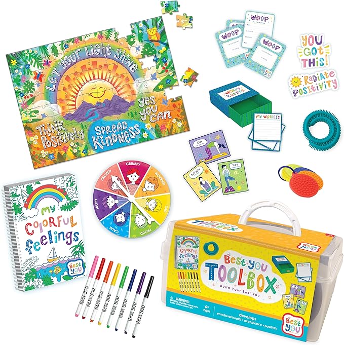 MindWare Best You Toolbox: Yoga and Mindfulness Practices for Children Activity - Includes Coloring Activities Yoga Exercises Puzzles CBT Tools for Emotional Regulation & More