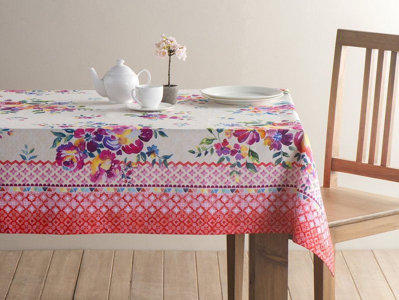 Maison d' Hermine Table Cloth Rectangle Table 100% Cotton 70 x 90 Inches Tablecloth Reusable Decorative for Dining Kitchen Room Farmhouse Home Gifts for Mothers Day Spring Summer - Rose Garden