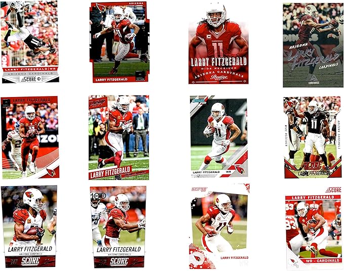 C & I Collectibles NFL Larry Fitzgerald Arizona Cardinals 12 Assorted Trading Card Lot