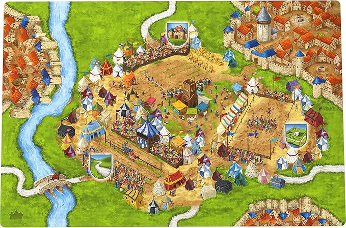 Hans Im Gluck Carcassonne Jousts & Crests Board Game Expansion - Compete in The King’s Tournament with Champions Prizes & Statues Family Fun for Kids & Adults Ages 8+ 2-5 Players 45 M