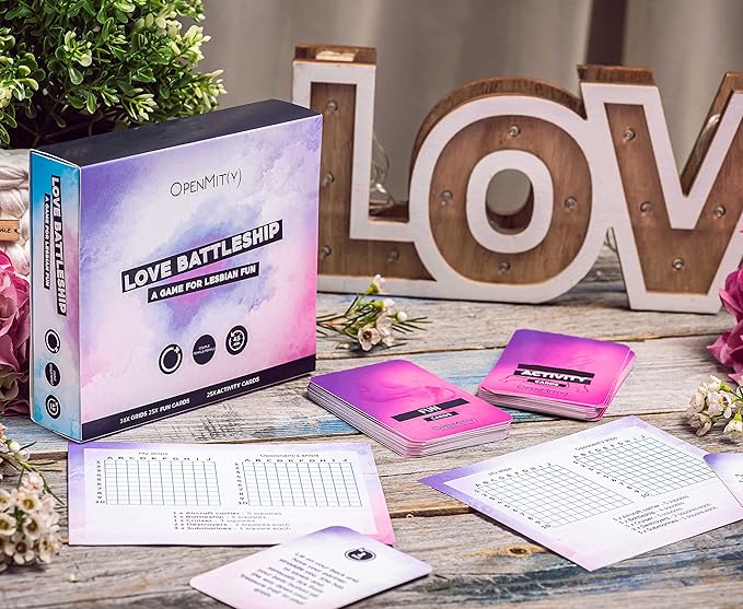OpenMity Love Battleship – Fun & Playful Game for Lesbian Couples – Cute Game for Date Night Ideas