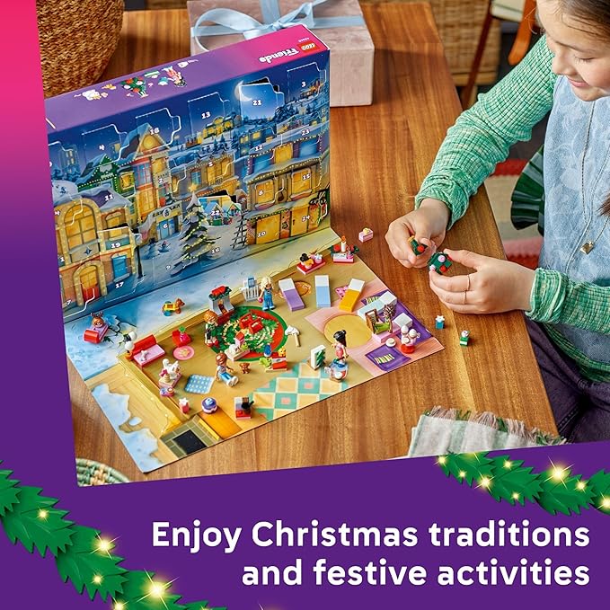 LEGO Friends Advent Calendar 2025 Building Toy - Holiday Countdown Set for Girls & Boys Ages 6+ - 24 Buildable Surprises 5 Minidolls & 5 Pets - Kids Gift Idea for Christmas - 42668