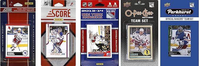 C&I Collectables NHL New York Rangers Men's 5 Different Licensed Trading Card Team Sets White