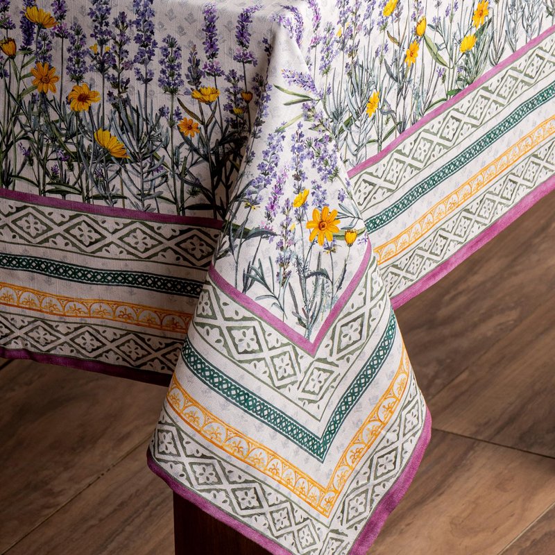 Maison d' Hermine Table Cloth Square Table 100% Cotton 60 x 60 Inches Tablecloth Reusable Decorative for Dining Kitchen Room Farmhouse Home Gifts for Mothers Day Spring Summer - Fanny Lavender