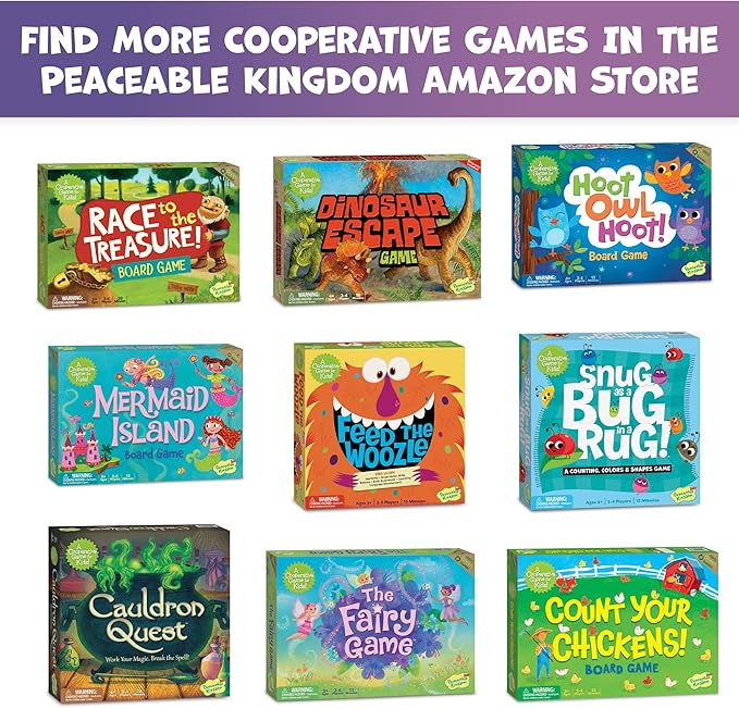 Peaceable Kingdom Ghost in The Attic - Cooperative Board Game for Family Game Night – Unique Glow-in-The-Dark Board Game - Great for Kids Ages 5 & Up